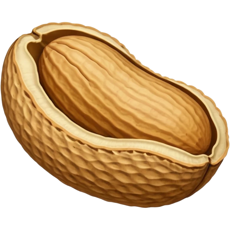 one peanut in rough beige textured shells emoji