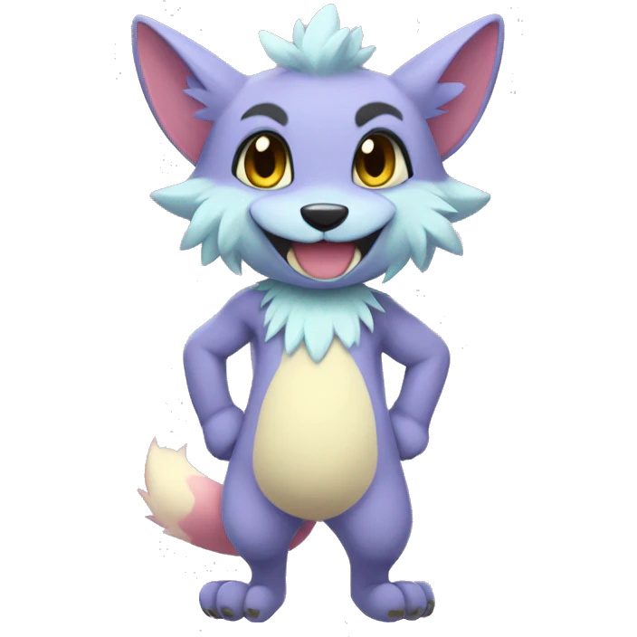 Pastel Anthro Furry Fakémon Full Body emoji