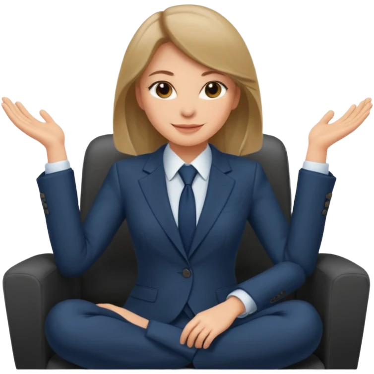 Девушка с темно русыми волосами которая начальник и она сидит красиво и счастлива  emoji