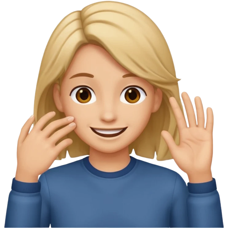 Tuck hair behind ear when flirting with someone  emoji