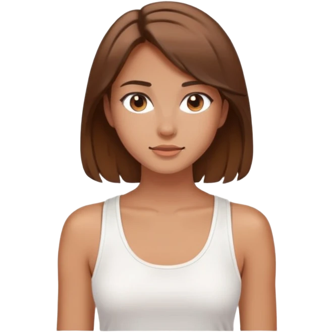 Clean girl aesthetic young women with brown hair   emoji
