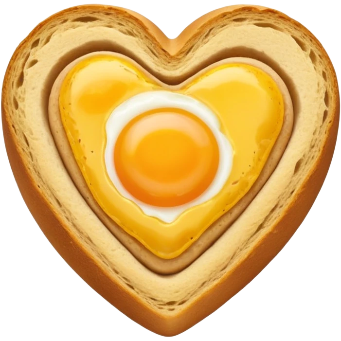 Egg in a sour dough bread, bread is heart shaped emoji