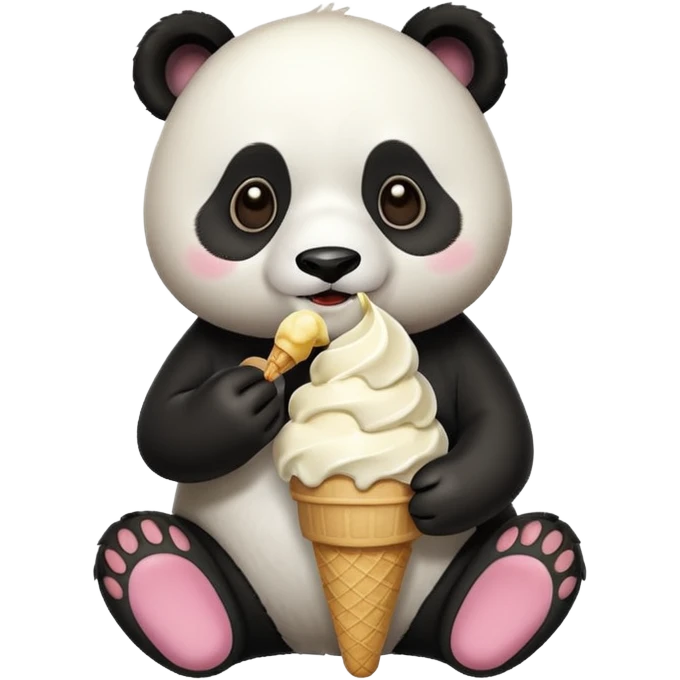 Panda eating ice cream emoji