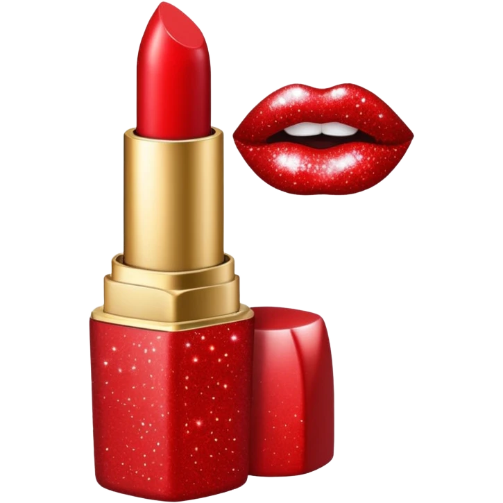 Glittery lipstick ￼ emoji