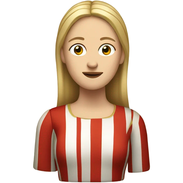 woman with blond hair 11th century, with vertical red striped tunic emoji