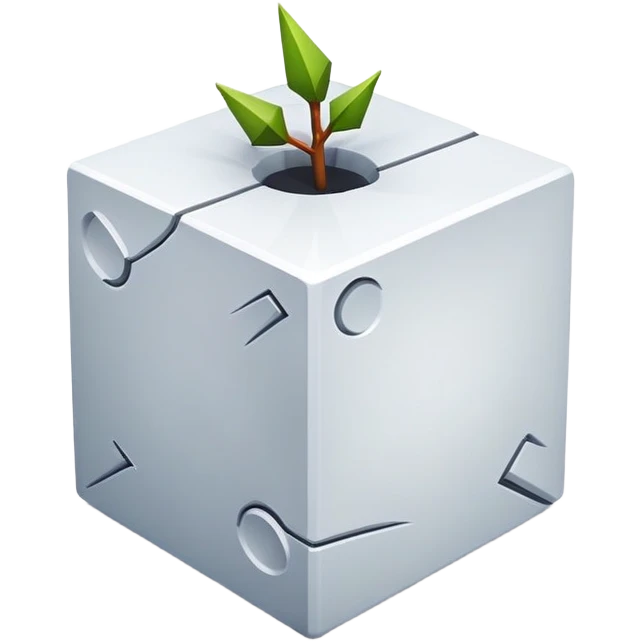 make me emoji of cube standing next to thorn emoji