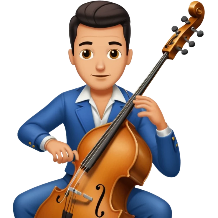 A rockabilly playing a double bass emoji