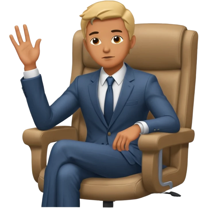 guy imitating thinker statue pose but with clothes and sitting in a office chair emoji