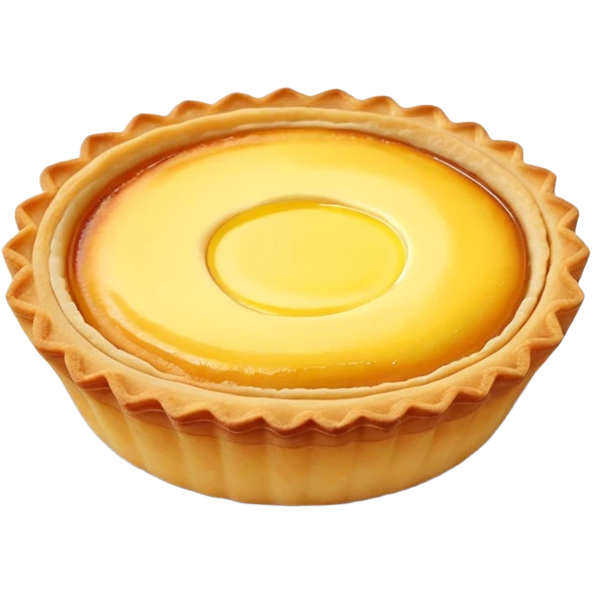 Hong Kong egg tart with flaky crust and yellow custard filling emoji
