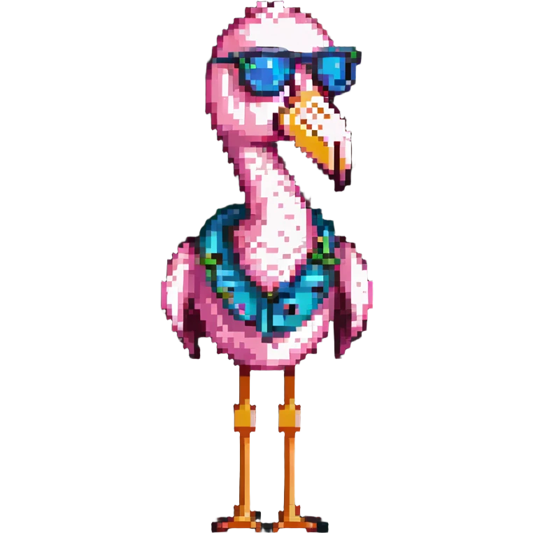 flamingo with sunglasses emoji