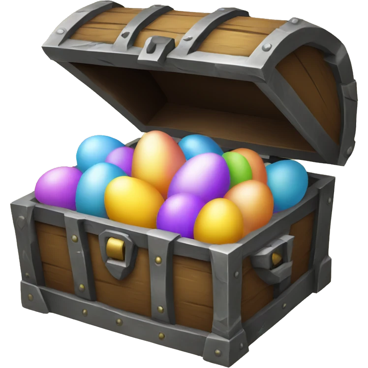 treasure chest with eggs easter emoji