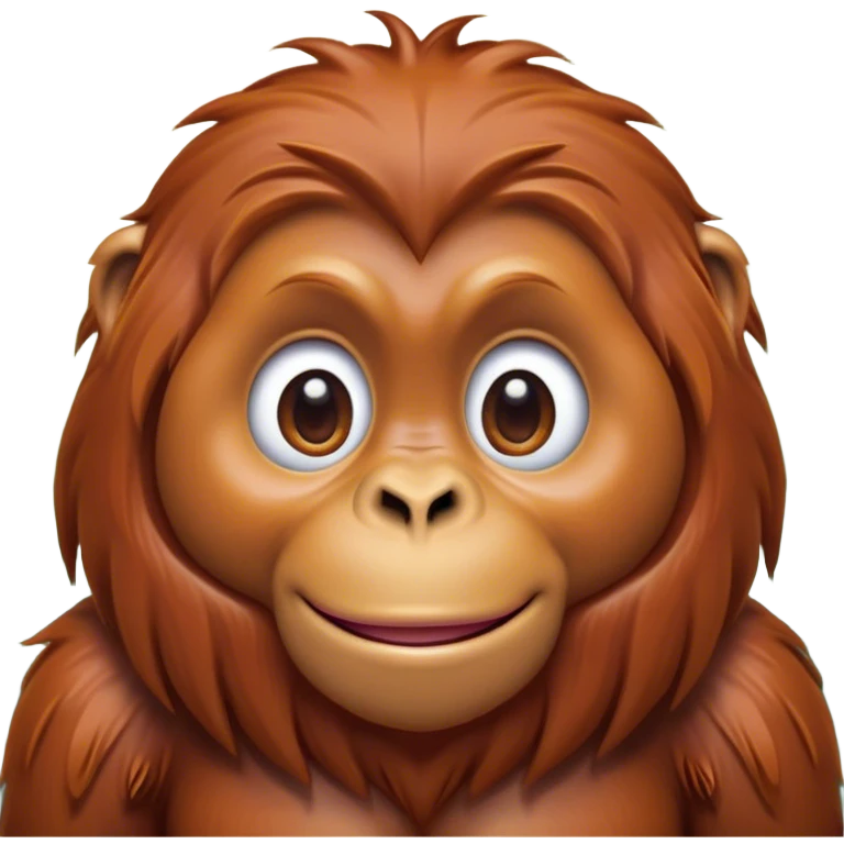 Cinematic Cute Orangutan Portrait Emoji, Head tilted playfully and inquisitively, with a gentle, expressive face accented by soft, flowing fur and round, sparkling eyes brimming with warmth, Simplified yet irresistibly adorable features, highly detailed, glowing with a warm, friendly glow, high shine, affectionate and lively, stylized with a touch of jungle whimsy, bright and endearing, soft glowing outline, capturing the essence of a mischievous yet loving orangutan that seems as if it could swing out of the screen into your arms! emoji