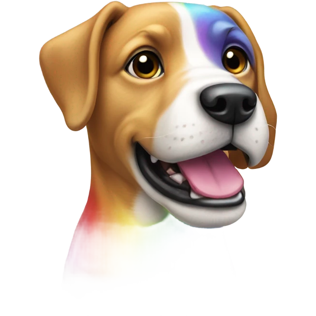 dog with rainbow emoji