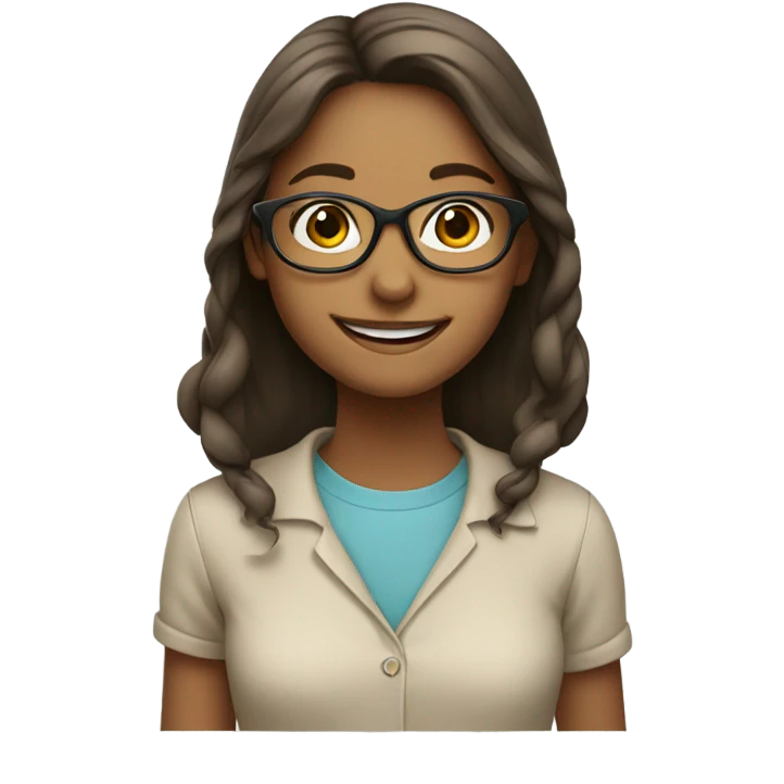 smiling girl with glasses emoji