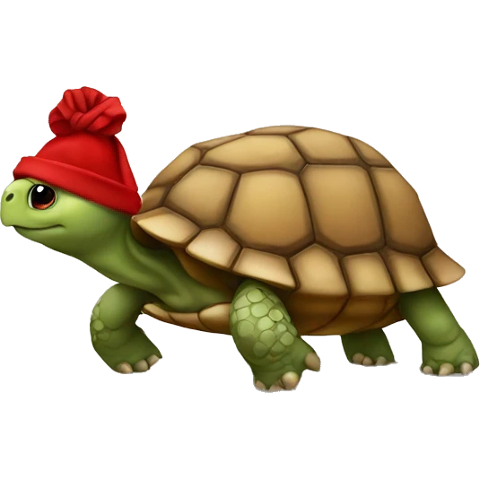 tortoise wearing a red scarf emoji