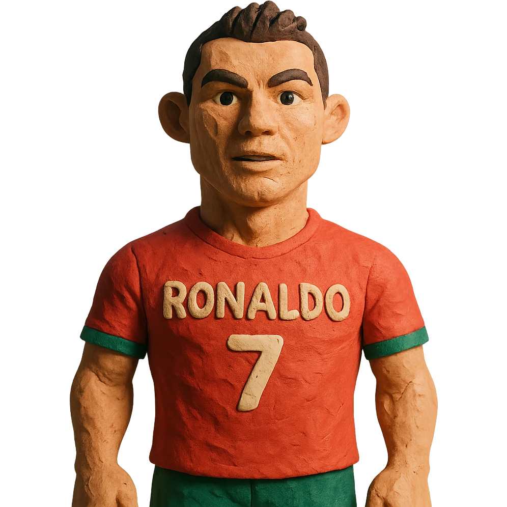 claymation style Cristiano Ronaldo footballer emoji