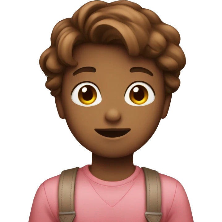 cute emoji whatssap with brown hair holding a heart emoji
