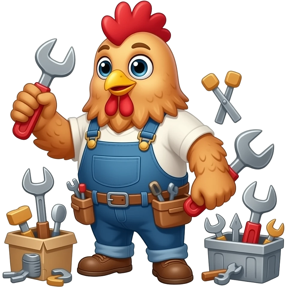 Animal poule bricoleuse emoji