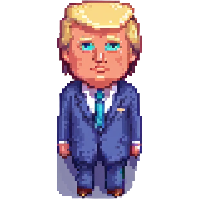 Donald Trump in pixel art style, simplified features emoji