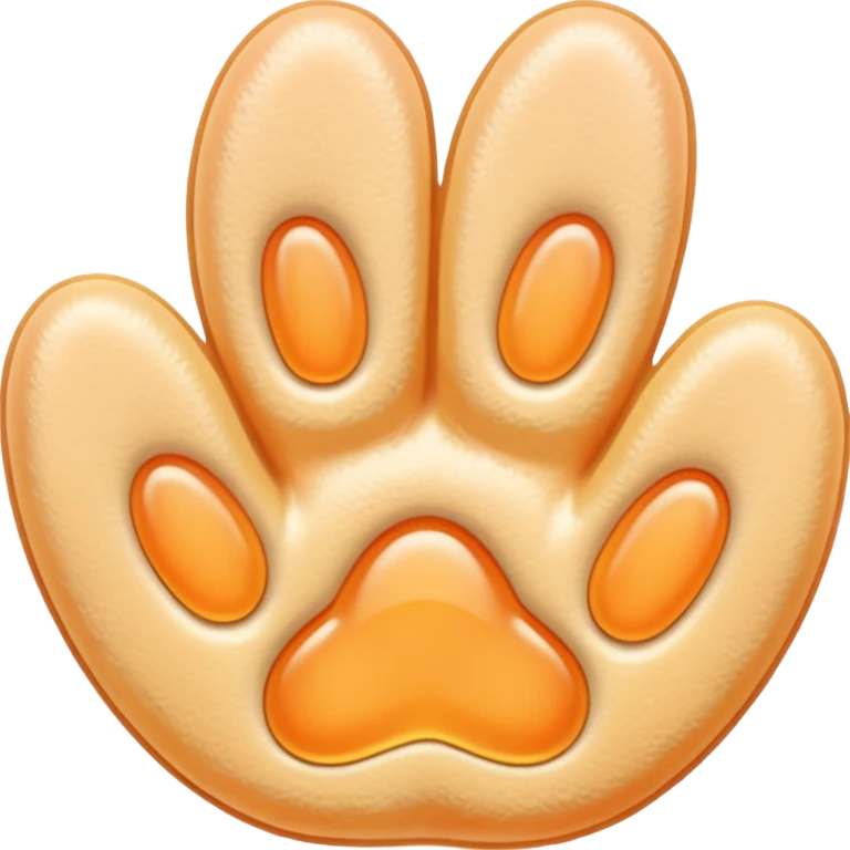 a very light pale pastel apricot pawprint emoji