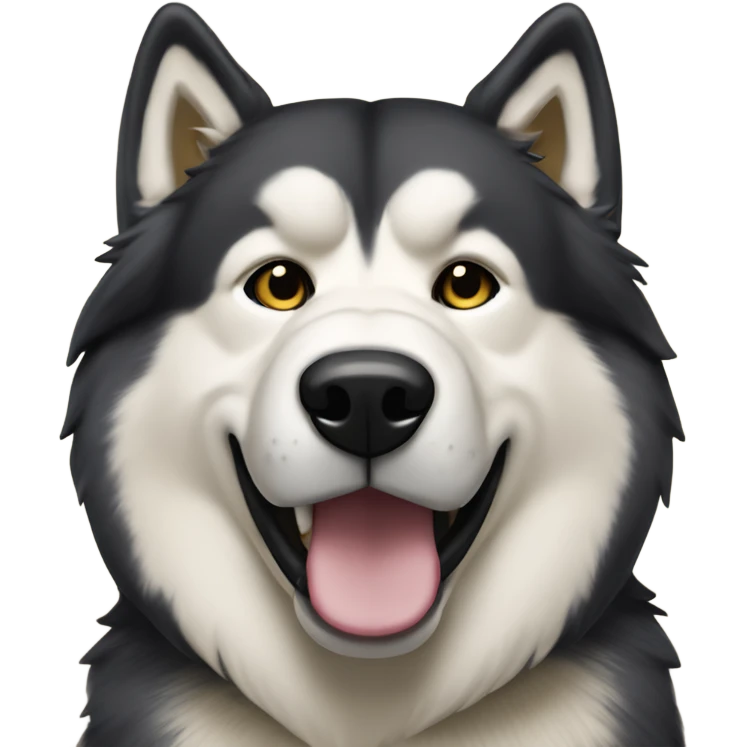 Malamute with cream face wearing Pittsburgh gear emoji