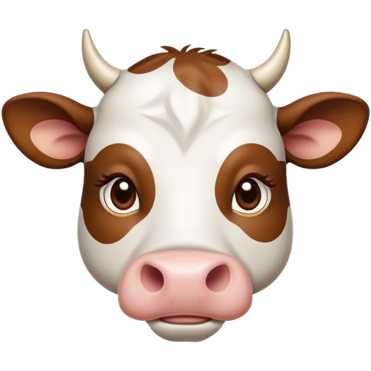 cinematic-noble-brown-and-white-cow-portrait-emoji,-poised-and-regal,-with-a-large,-sturdy-build-and-a-beautifully-patterned-hide-of-rich-brown-accented-by-crisp-white-patches,-deep-set-soulful-brown-eyes,-simplified-yet-sharp-and-sophisticated emoji