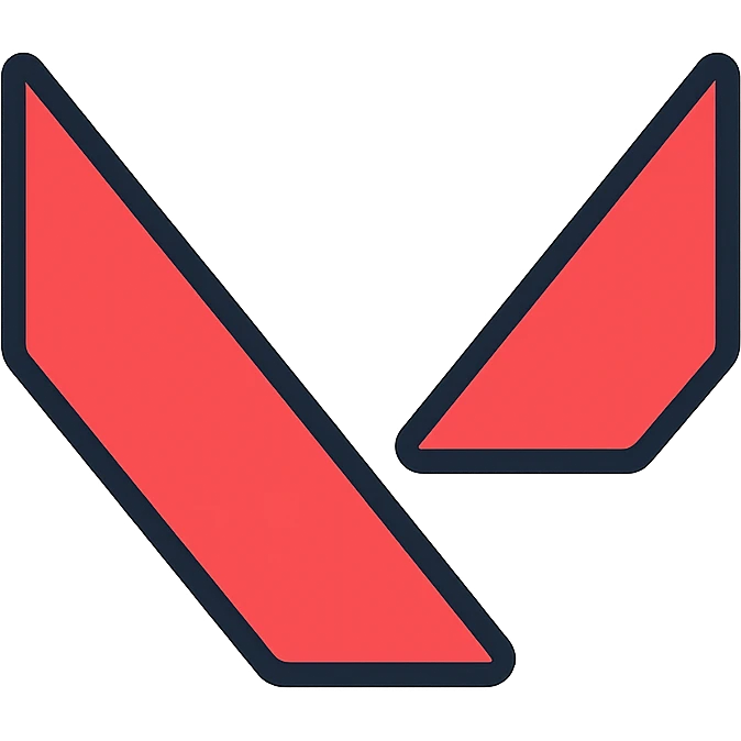 Valorant logo with the letter V emoji