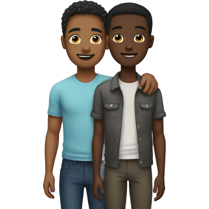 A gay with a black kid emoji