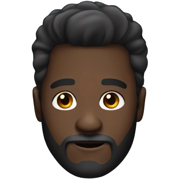 Handsome deep dark skin man with beard and fade emoji