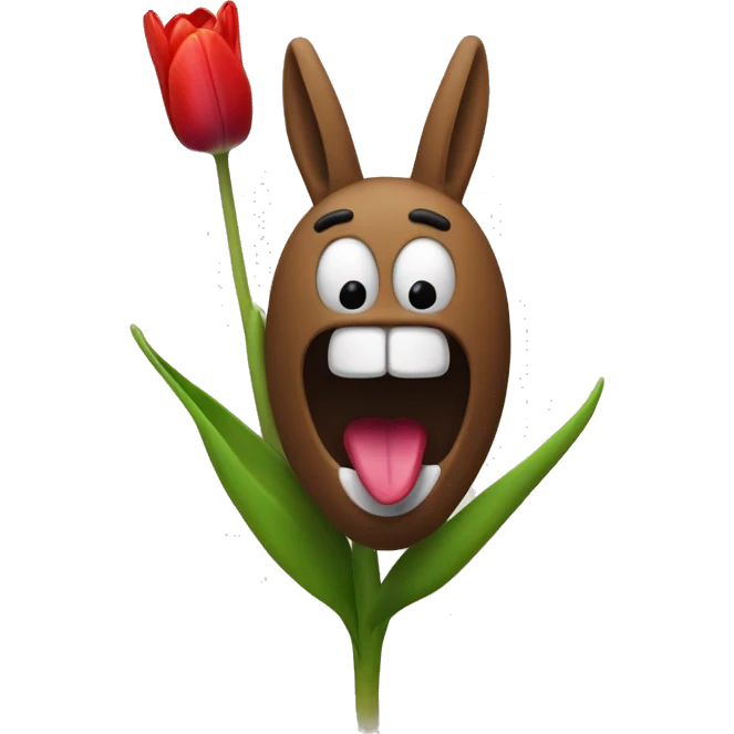 Dunky with a tulipe in the mouth emoji