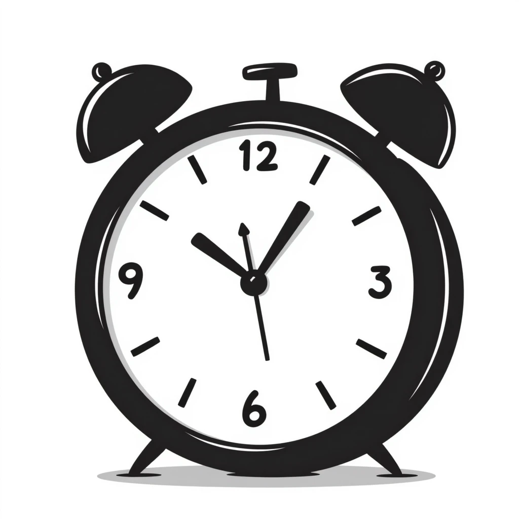 hand-drawn clock emoji