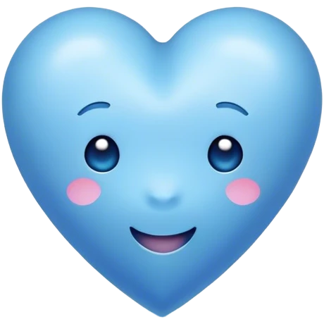 Blue heart with the words Hi Cutie! in the middle  emoji