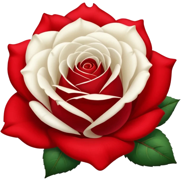White and red rose emoji