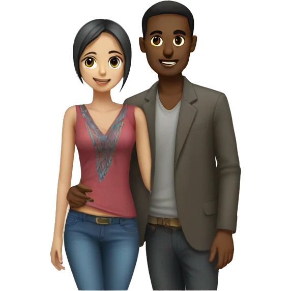 Somali guy with Kazakh girlfriend  emoji
