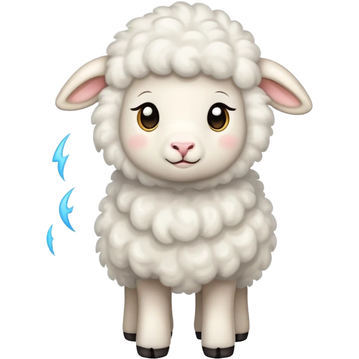 Little lamb with many thunderstorms around  emoji
