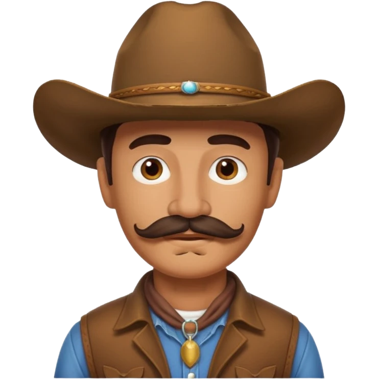 brown cowboy with mustache emoji