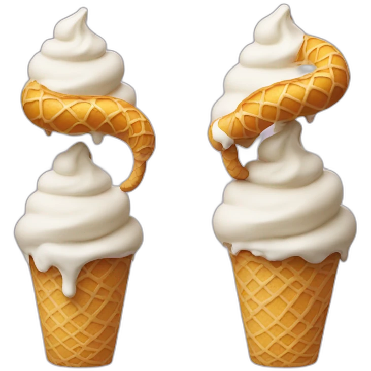 Snaking eating ice cream emoji