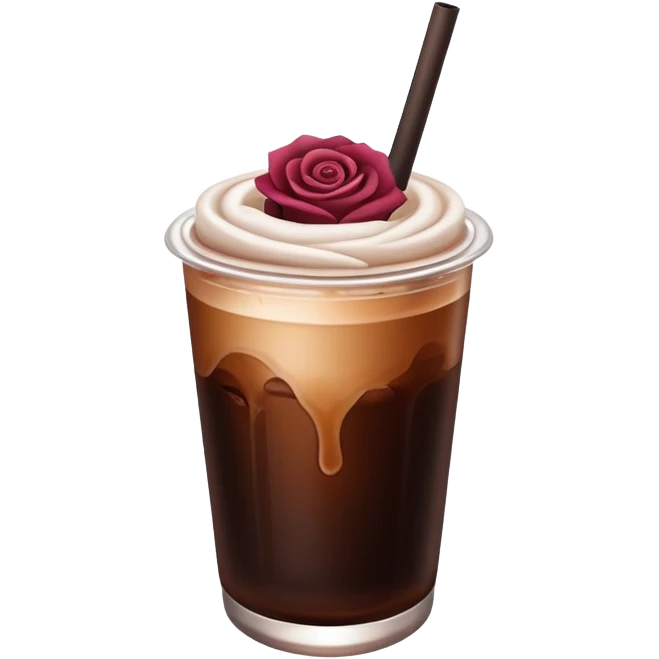 Cold brew coffee with rose mini small size emoji