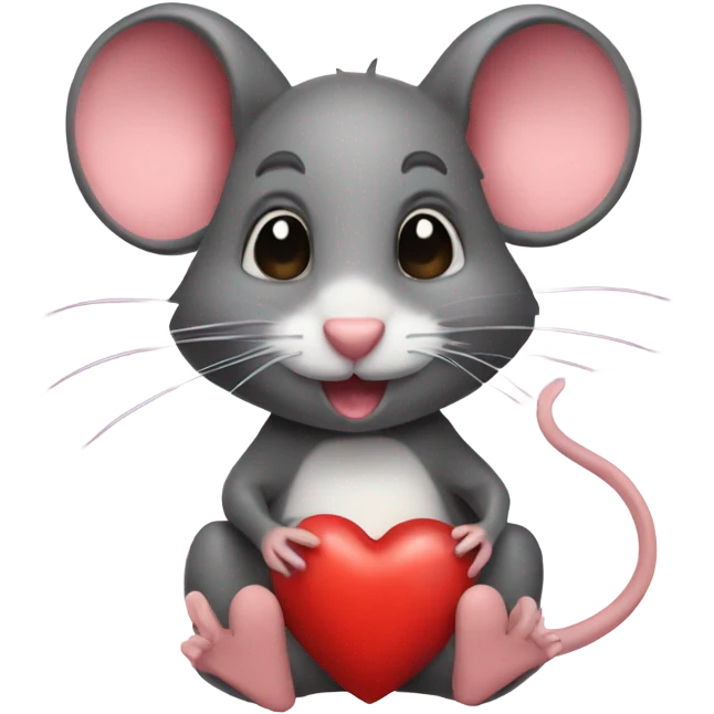 Ratón con ojitos de corazón emoji