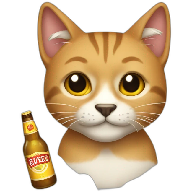 Gato con cerveza emoji