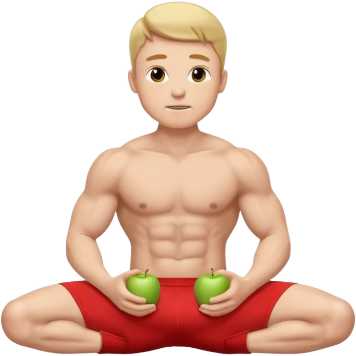 Man doing sit-ups in athletic clothes, apple style emoji emoji