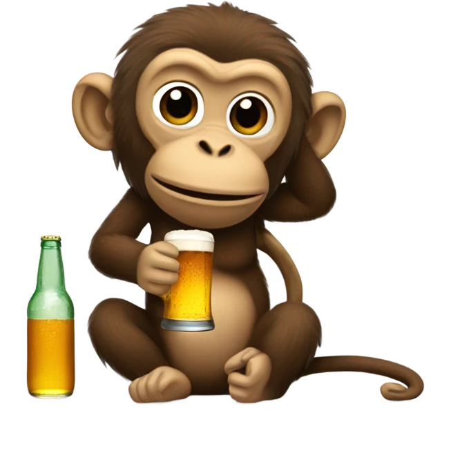 Monkey drinking beer emoji