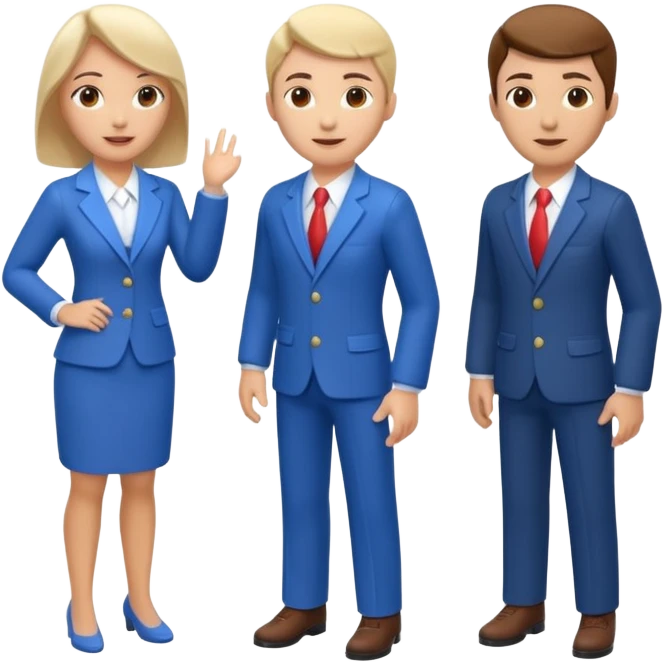 3 isometric 3d render people dressed as realtors emoji