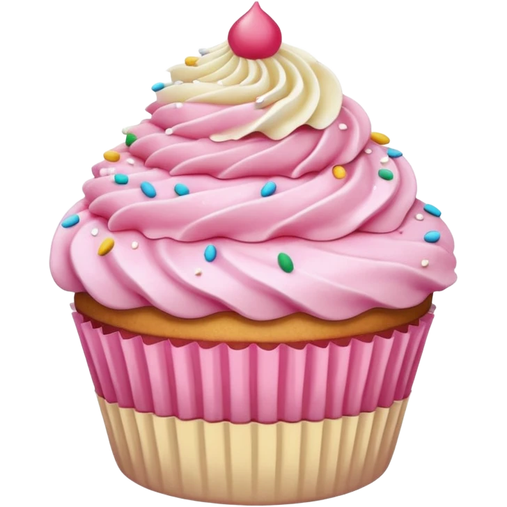 Cupcake with pink icing emoji
