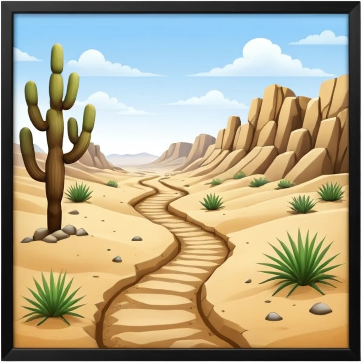 
the path to the holy spring, through the desert emoji