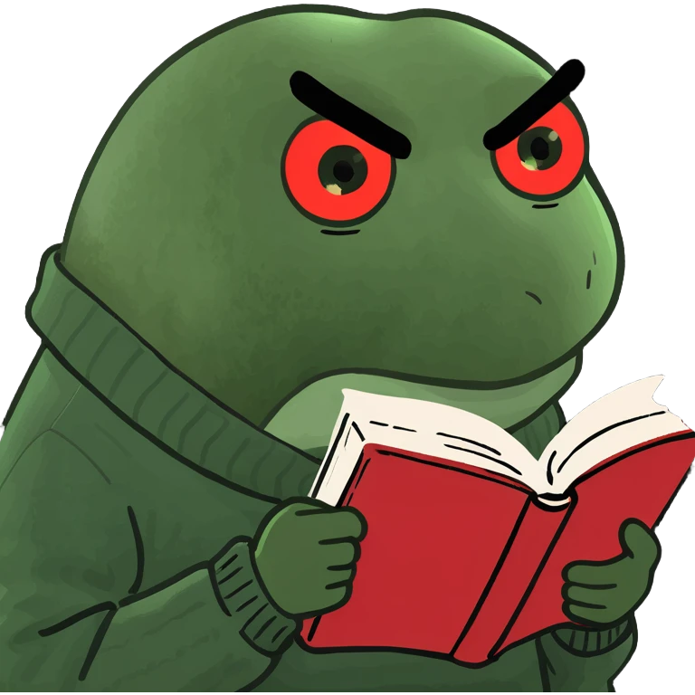 A delicate, elf-like girl with windswept chestnut hair, wearing an oversized sweater in signature black and red. She with glowing eyes, deeply absorbed in a book – “plot twist” moment. emoji