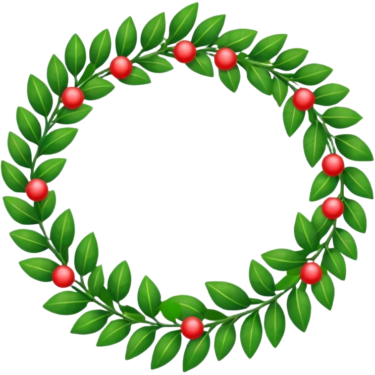 Holiday garland laying horizontally not in a circle emoji