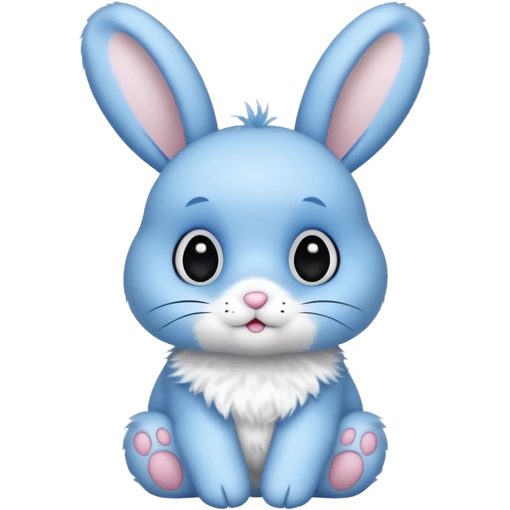 A blue bunny with black polka dots emoji