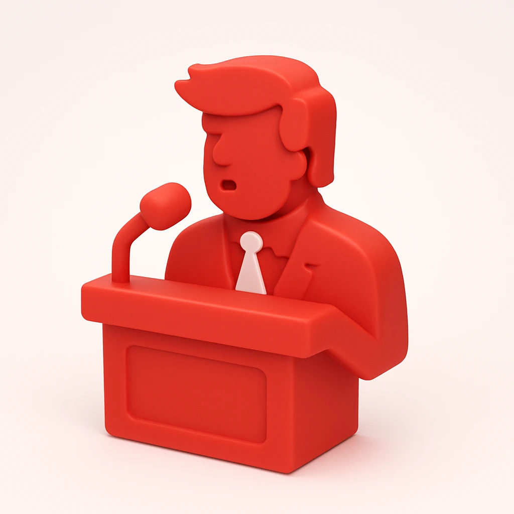 Donald Trump speaking at a rally emoji