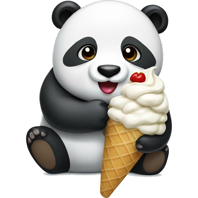 Panda eating ice cream emoji